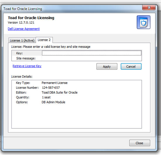 toad for oracle license key free